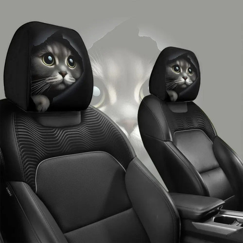2pcs cute cat car headrest - cat,