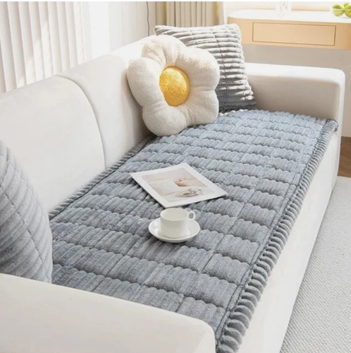 Plush pet couch cover - plush, dog