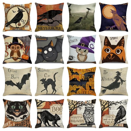 Halloween owl crow bat - halloween, pillow
