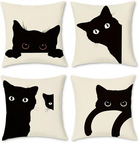 Black cat cushion covers x - cushion,