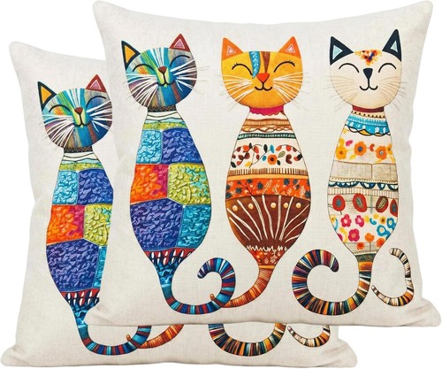 Linen cat cushion covers - cushion,
