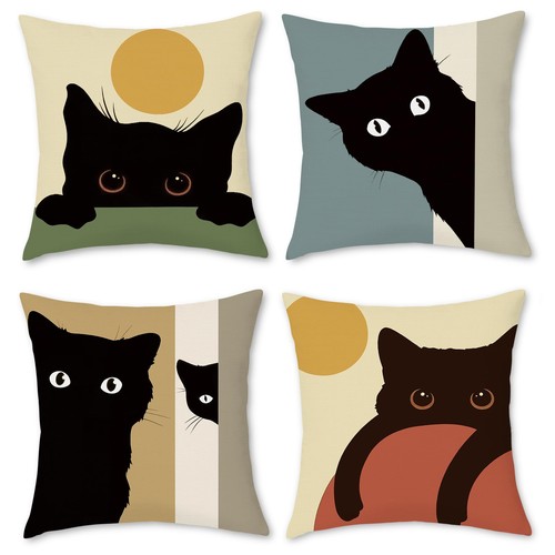 Breasome black cat - black, cushion
