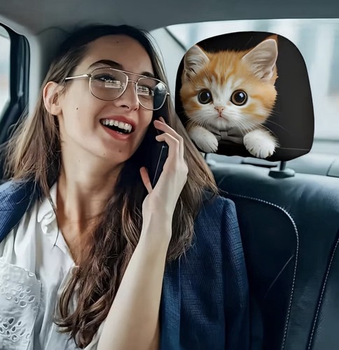 2pcs cute and fun cat - 2d, car