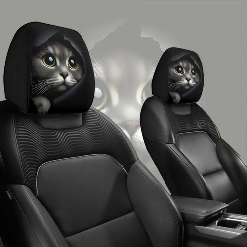 2pcs cute cat car - 2pcs, headrest