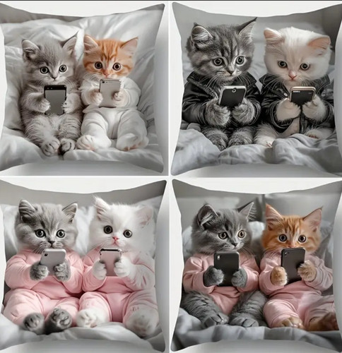 Novelty cat print - , cushion