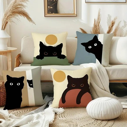 Pieces black cat throw - 4,