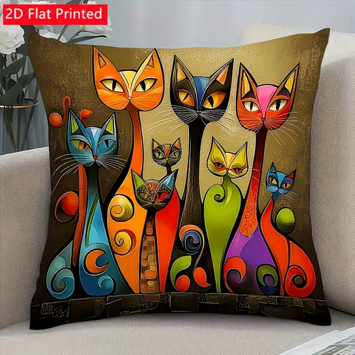 Colourful cat design cute - x,