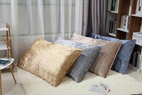 Crushed velvet cushion covers - crushed,