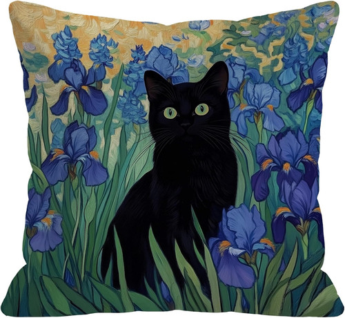 Decorative black cat lrises - cat,