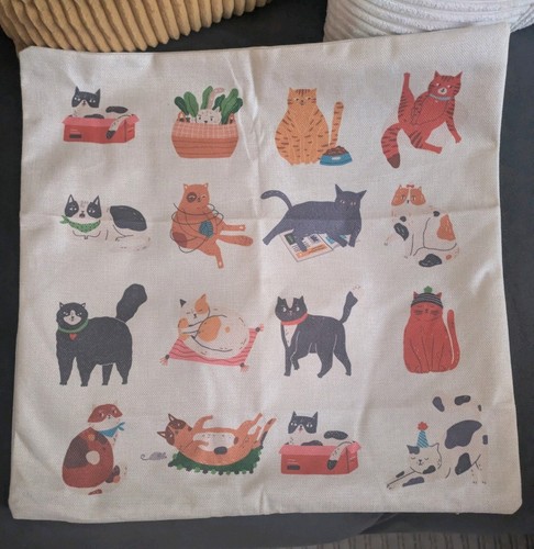 Cat print cushion covers - cat,