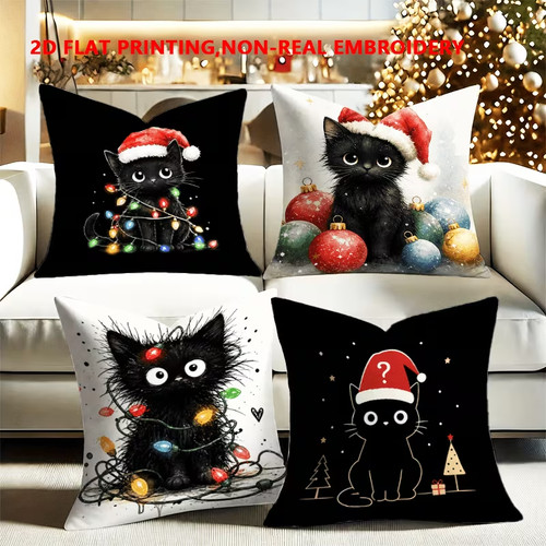 Set cat christmas cushion - cat,