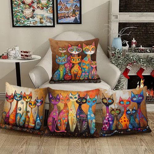 Set cat cushion covers - 4,
